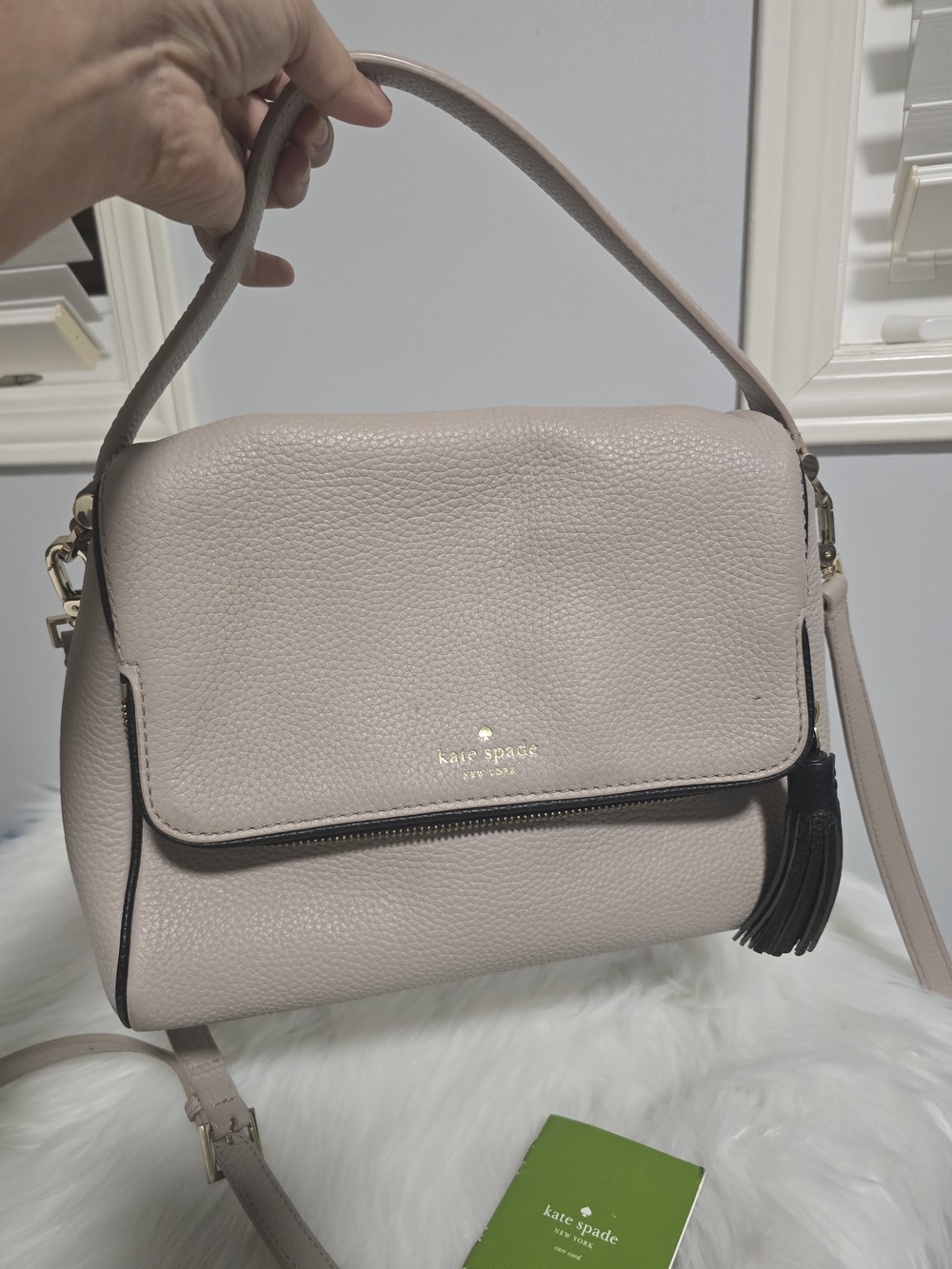 kate spade New York Pebbled Leather Top-Handle Satchel in Light Blush